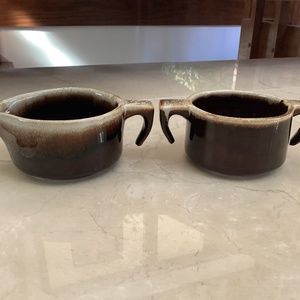 Vintage Pfaltzgraff Brown Drip Stoneware Creamer & Sugar Bowl